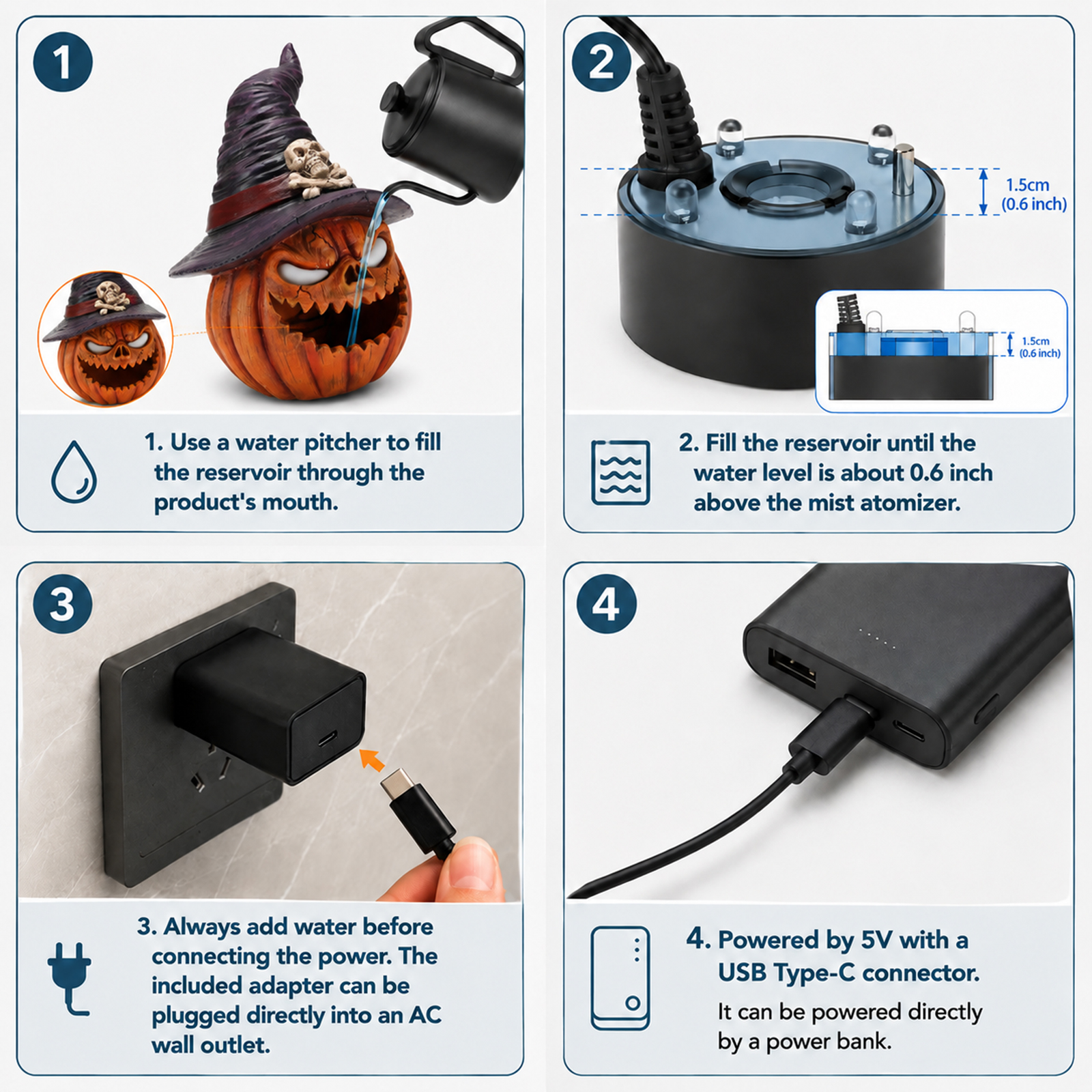Halloween Jack-O'-Lantern Pumpkin Mist Maker